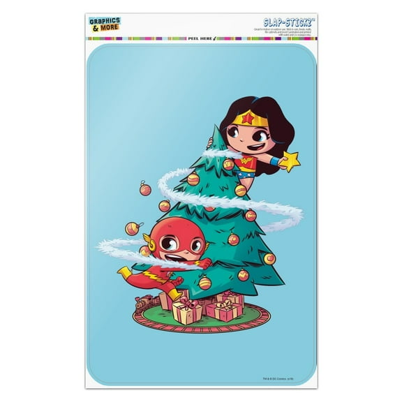 Wonder Woman and Flash Christmas Tree Home Business Office Sign
