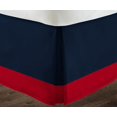 thumbnail image 3 of D.N.G. BEDDINGS 1 Piece Split Corner Two Tone Tailored Bed Skirt, Twin XL Size 26 Inch Deep Pocket, 800 Thread Count, 100% Egyptian Cotton, Solid Navy/Red Color., 3 of 3