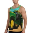thumbnail image 2 of Daiia farmer working with tractor at field Printed Men's Quick Dry Fit Muscle Tank Top Slim-Fit Tank Workout Tank Top Lightweight Sports Tank Top-3X-Large, 2 of 7