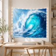 thumbnail image 5 of Curling Wave with Turquoise Foam and Spray, Energetic Coastal Style for Ocean Lovers, Surf Wall Decor, Housewarming Gift, Tapestry Wall Hanging for Bedroom and Living Room, 5 of 7