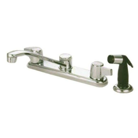 Elements of Design EB262 Franklin Twin Canopy Handle 8" Kitchen Faucet with Side Sprayer Polished Chrome