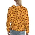 thumbnail image 7 of Lsque Brown Wood Grain Sunflower A Pattern Casual Women's Hoodie,Hooded Sweatshirt with Kangaroo Pocket,Pullover Hoodie with Eye-catching Drawstrings-XX-Large, 7 of 7