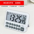 thumbnail image 4 of Reloj Despertador Digital Multifuncional con 10 Configuraciones de Alarma, Cuenta Regresiva y Temporizador de Cocina con Magnético, Pantalla de Temperatura, Recordatorio, 2 Pilas AAA (No Incluidas), 4 of 5