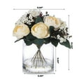 thumbnail image 4 of Enova Home Artificial Flowers Mixed Silk Ranunculus Fake Flowers Arrangement in Cylinder Glass Vase with Faux Water for Home Office Wedding Decoration (Beige), 4 of 4