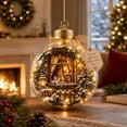 thumbnail image 2 of Feledorashia Lighted Christmas Ornament, Scripture Keepsake Ornament, Hanging Decor for Christmas Tree and Memorial Display, Clear Acrylic Globe with Printed Scene Hanging Cap and Soft Light, 2 of 7