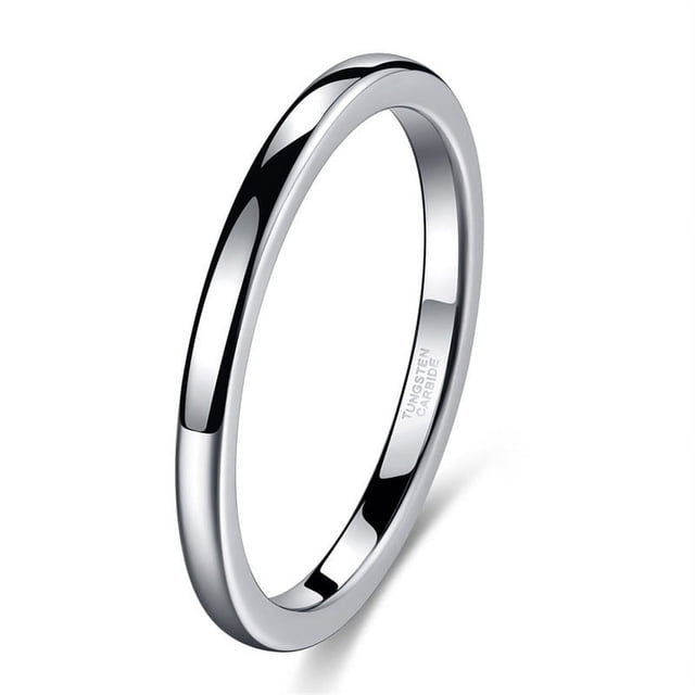 Anillo clásico simple y liso con borde recto, ancho de 2/4/6/8 mm, anillo de acero de tungsteno para hombres y mujeres
