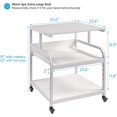 thumbnail image 2 of Printer Stand, 25.6" x 23.6" x 30.9" Extra Large Printer Table with Adjustable Storage Shelf, 3 Tier Rolling Printer Cart with Industrial Wheels for Home Office, White, 2 of 15