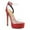 Red, variant on FSJ Women Sexy Peep Almond Toe Transparent Strap Sandals Platform Buckle Stiletto High Heels Party Banquet Date Shoes Size 5 Black
