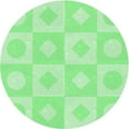 thumbnail image 1 of Ahgly Company Tapis Rond Lavable en Machine Intérieur Transitionnel Vert Pastel, 4 Pieds Rond, 1 of 7