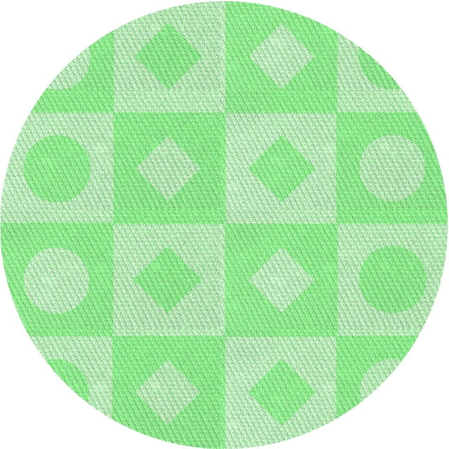 Ahgly Company Tapis Rond Lavable en Machine Intérieur Transitionnel Vert Pastel, 4 Pieds Rond