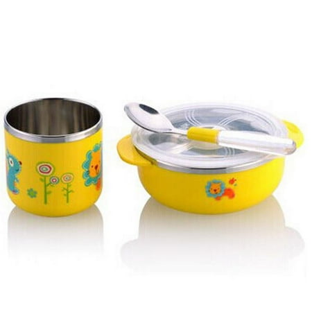 Panda Superstore PS-BAB166802011-HIROCO00901 3 Piece Lovely Lion Unbreak & Heat Insulation Baby Dinnerware Sets