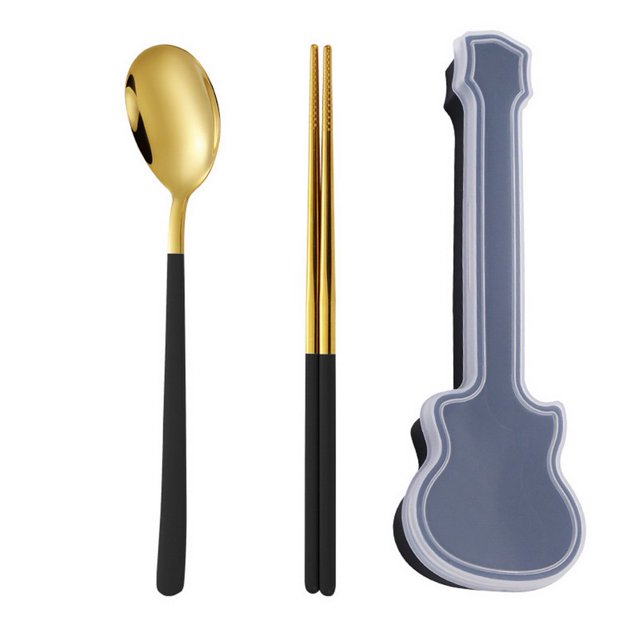 Cutlery Set 1 Set Dinning Mirror Polish Practical Metal Cutlery Set Camping Reusable Flatware