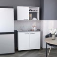 thumbnail image 2 of We Have Furniture Alexandria 2 Piece Kitchen Set, Wall Cabinet + Utility Sink, White Finish, 2 of 6
