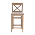 thumbnail image 3 of Linon Torino 24" Mid Back Indoor Cross Back Folding Wood Counter Stool, Graywash/Beige, 3 of 9