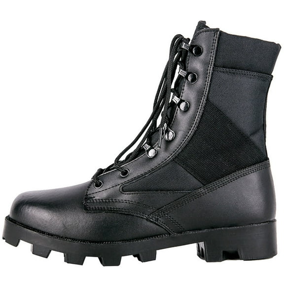 RIBONGZ Mens Jungle Boots Lightweight Lace up Work Shoes Leather Motorcycle Riding Boots Slip Resistant Outdoor Hiking shoes Breathable Desert Boots