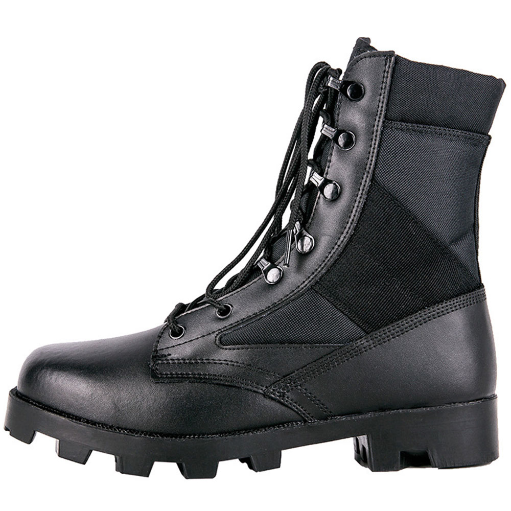 RIBONGZ Mens Jungle Boots Lightweight Lace up Work Shoes Leather Motorcycle Riding Boots Slip Resistant Outdoor Hiking shoes Breathable Desert Boots