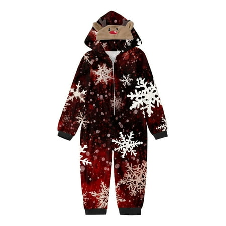 

Family Matching Outfits Kids Sleepwear For Christmas Pajamas Cute Big Headed Deer Print Long Sleeve Jumpsuit Soft Comfortable Holiday Romper Matching Outfits Set