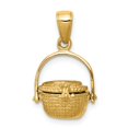 thumbnail image 4 of 14k Yellow Gold 3-D Nantucket Basket Pendant Charm, 4 of 5