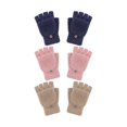 thumbnail image 1 of wonima44 Geyoga 3 Pairs Kids Fingerless Gloves Winter Flip Gloves Warm Convertible Mitten for Girls Teenager Half Fingerless Mittens, 1 of 1