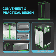 ALPHAGROW Indoor Grow Tent, 48 x 48 x 80 in, 600D Mylar Canvas, Twin Doors, Observation Window, and Floor Tray