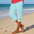 thumbnail image 2 of iHPH7 Capri Leggings Compression Leggings for Women Workout Leggings Workout Capris for Women Hollow Out Tummy Control Gym Leggings Capri Workout Leggings for Women Sky Blue M, 2 of 8