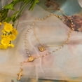 thumbnail image 2 of Collier à Franges Vintage Ange Géométrique Rond avec Breloque, Licou, Perles 100 % Naturelles et Croisillons, 2 of 5