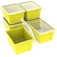 thumbnail image 1 of Storex 4 Gallon (15L) Classroom Storage Bin with Lid, Yellow, 6-Pack, 1 of 1