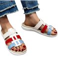 thumbnail image 5 of Fesfesfes Bohemian Style Women's Flat Summer Sandals Handmade Woven Comfortable Lightweight Shoes for Beach Vacation Casual Outfits(White#2,US 8), 5 of 5