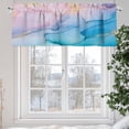 thumbnail image 5 of Pink Blue Marble Valances for Windows, 54 x 18in, Abstract Modern Art Gradient Waves Rod Pocket Kitchen Valance Curtain Light Filtering Window Treatments for Living Room Bedroom, 1 Panel, 5 of 7