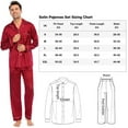 thumbnail image 2 of Keevoom Men's Silk Pajama Set Casual Long Sleeve Satin Pajamas Sleepwear, 2 of 6