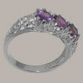 thumbnail image 3 of LBG British Made 14k White Gold Natural Amethyst Womens Anniversary Ring - 33 size options - Size 8.75, 3 of 7