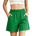 thumbnail image 5 of Yievot Women's Cotton Shorts Elastic Waist Loose Fit Summer Beach Vacation Casual Shorts, 5 of 6