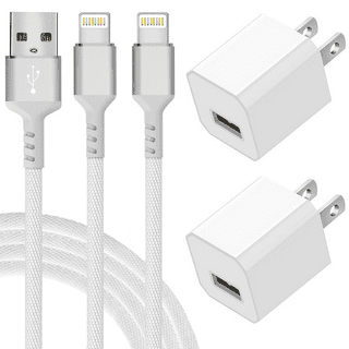 For iPhone Charger Charging Cable +USB Wall Charger 5-Pack, Power Adapter  Plug Block Compatible iPhone X/8/8 Plus/7/7 Plus/6/6S/6  Plus/5S/SE/Mini/Air/Pro Cases, White 