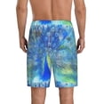 thumbnail image 3 of Easygdp Peacock Men's Short Pajama Pants, Sleep Shorts, Household Pants, Casual Pants with Pockets - XX-Large, 3 of 9
