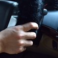 thumbnail image 2 of 1 Set 3 Pcs Steering Wheel Cover Faux Wool Hand Brake Set Warm Winter (Black), 2 of 5