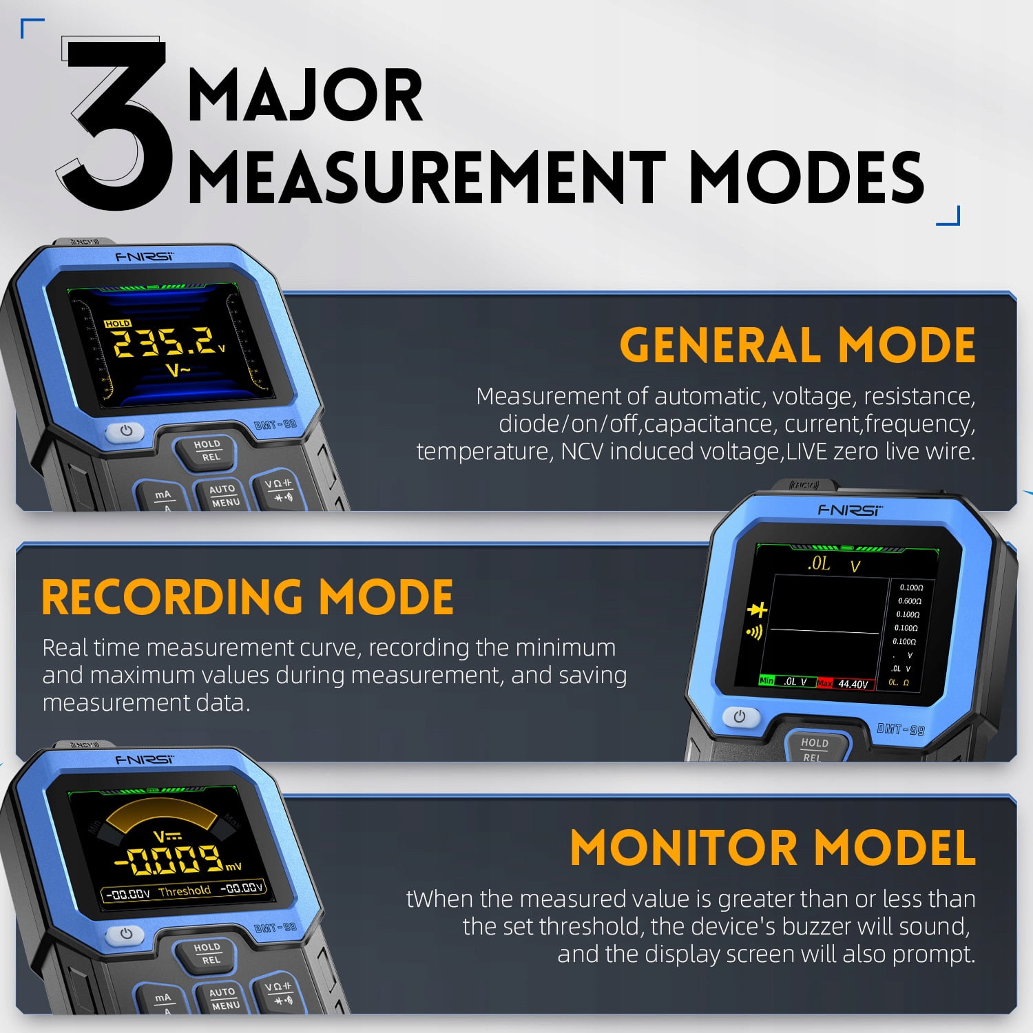 DMT-99 multimeter digital high-precision intelligent anti-burning multi-function automatic digital display electrician