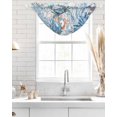 thumbnail image 4 of Waterfall Valances for Windows, Crab Kitchen Sheer Valance Curtains, Blue Coastal Starfish Ocean Coral Nautical Rod Pocket Elegant Swag Valances for Living Room Bedroom, 47.2"x38.5", 3 Panel, 4 of 8