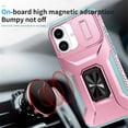 thumbnail image 2 of For iPhone 17 Slim Fit Shockproof Hybrid with Slide Camera Cover & Rotated Ring Kickstand, [Military-Grade] Phone Case For iPhone 17 6.3",Grey Green,For iPhone 17, 2 of 8
