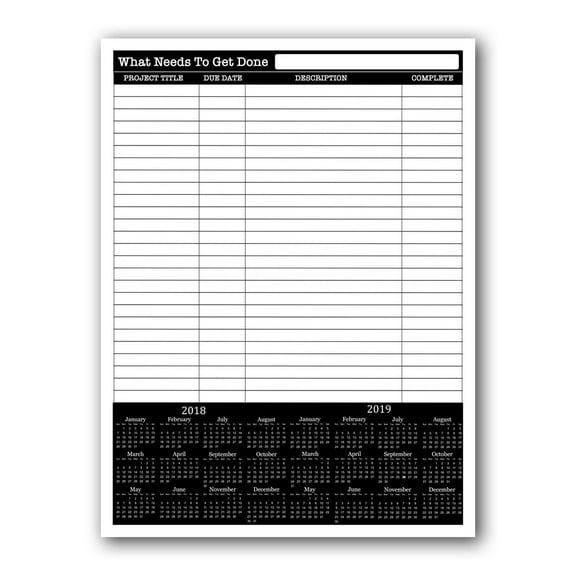 Ready2HangArt R2H Methods 'What Needs to Get Done' Dry Erase Planner on ArtPlexi 30 in. H x 20 in. W