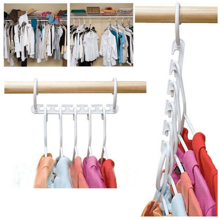 Asewin Clothes Hanger,8Pcs Space Saver Hanger Clothes Hook Closet Organizer Multifunctional