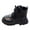 Black, variant on Boys Girls Winter Ankle Booties Splice Leather Lace up Zipper Platform Riding Booties Fashion Fall Winter Boots Black 13 Little Kids