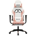 thumbnail image 3 of vidaXL Massage Gaming Chair with Footrest, Reclining, Height Adjustable, Swivel, White & Pink, 3 of 6