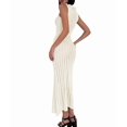 thumbnail image 2 of Women'S Knit Maxi Sweater Dress, Solid Color Knit Openwork Round Neck Sleeveless Beach Cover-Up Dress White L, 2 of 9