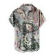 thumbnail image 1 of ZHAOCHENG Camisa hawaiana de manga corta para hombre, de verano, con bolsillo frontal, estampado hawaiano, informal, de algodón, estilo funky, de lino para playa, camiseta Y2K para hombre., 1 of 5