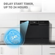 COMFEE Energy Star Countertop Dishwasher, 6 Place Settings & 8 Programs, Speed/Baby-Care/Eco/Glass, Black