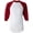 White/Cardinal, variant on Men's Regular fit Two Tone 100% Ring-Spun Combed Cotton Raglan ¾ Sleeve Baseball T-Shirt.