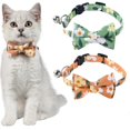 thumbnail image 1 of Collares ajustables CHAO para gatos y perros pequeños a cuadros con pajarita y cascabel, 1 of 5