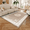 Cream & Silver, variant on RUMAISA RUGS Floral Area Rugs, Cream, Wool & Silk Carpet Carpet for Living Room, Indoor Area Rug, Non Slip, Rug for Bedroom Dining Room (Size: 8' X 8' ft)
