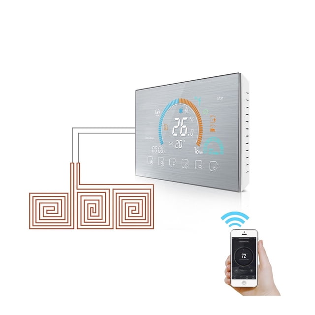 WiFi Thermostat Programmable Temperature Controller Underfloor Water/Gas Boiler Weather Station Tuya Smart Voice Control ,Easy to Install