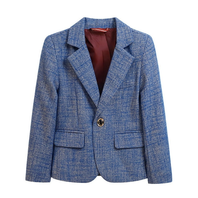 zbxnLI Boys' Blazer School Uniform Button Open Front Suit Evening Wedding Outerwear with Pockets